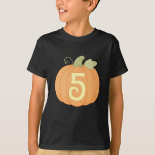 T-shirt Citrouille de l'automne mignon 5e anniversaire F