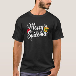 T-shirt Citrouille de Noël Boissons Chaudes Épices Joyeux 