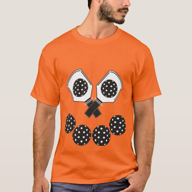 T-shirt Citrouille de Pickleball Heureuse (Devant)