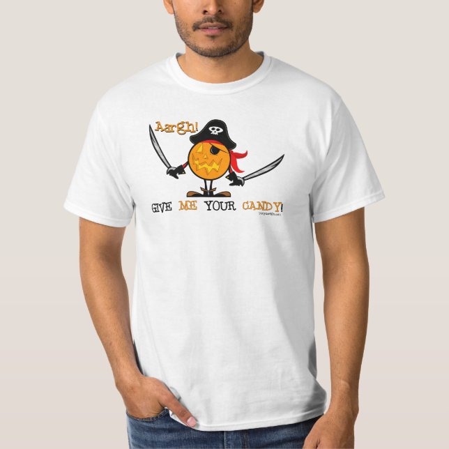 T-shirt Citrouille de pirate de Halloween (Devant)