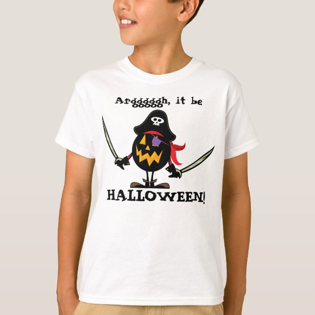 T-shirt Citrouille de pirate de Halloween (Devant)