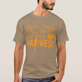 T-shirt Citrouille de récolte d'automne frais de ferme