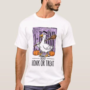 T-shirt Citrouille de sorcière Halloween Honk ou Treat