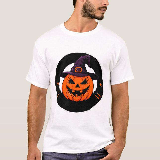 T-shirt Citrouille de sorcière mignonne Jack O Lantern 🎃 (Devant)