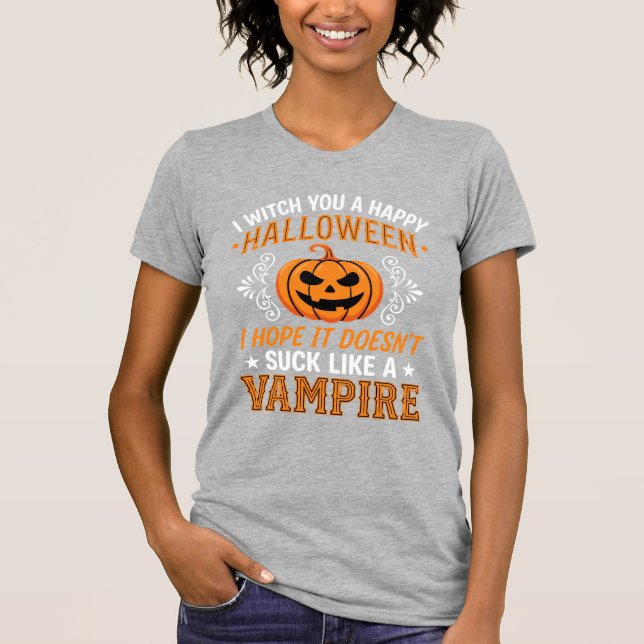 T-shirt Citrouille de vampire drôle d'Halloween (Devant)