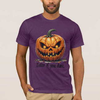 T-shirt Citrouille déplaisant "Entrez si vous osez"
