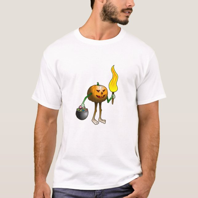 T-shirt Citrouille des friandises ou un sort (Devant)