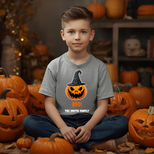 T-shirt Citrouille d'Halloween “BOO!” – Nom personnalisé