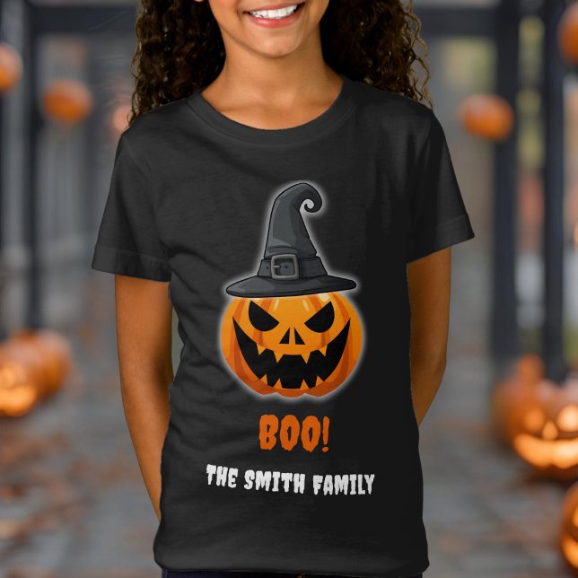 T-Shirt Citrouille d'Halloween "BOO !" - Nom personnalisé (Créateur téléchargé)