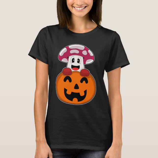 T-shirt Citrouille d'Halloween champignons (Devant)