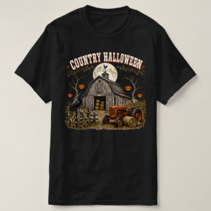 T-shirt Citrouille d'Halloween de la grange de tracteur ag