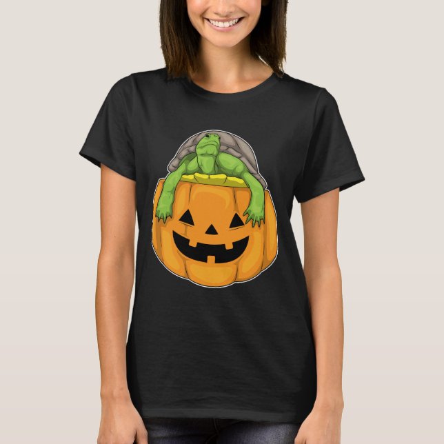 T-shirt Citrouille d'Halloween de Tortue (Devant)