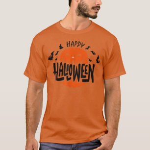 T-shirt Citrouille D'Halloween Et chauves-souris, Jack-o'-