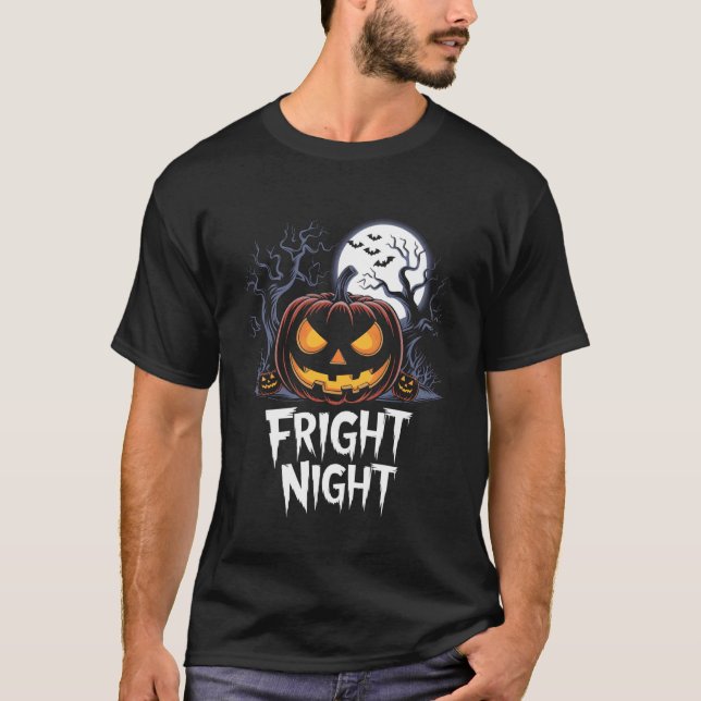 T-shirt Citrouille d'Halloween Jack O Lantern Visage Nuit  (Devant)