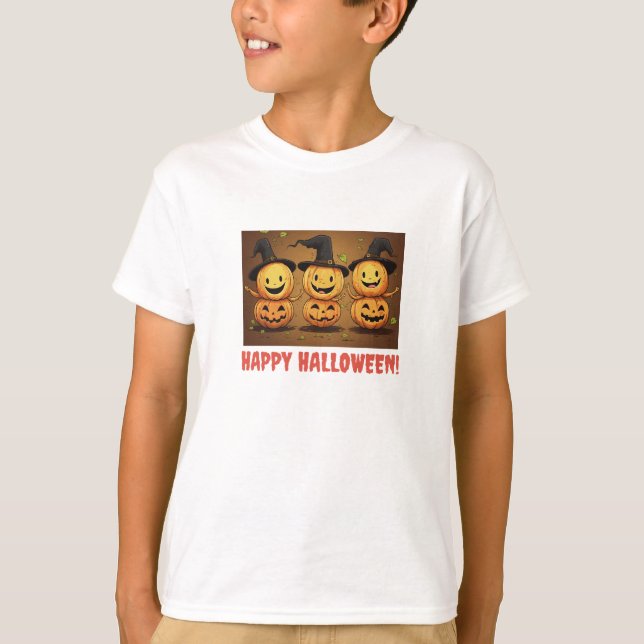 T-shirt Citrouille d'Halloween pour enfants (Devant)