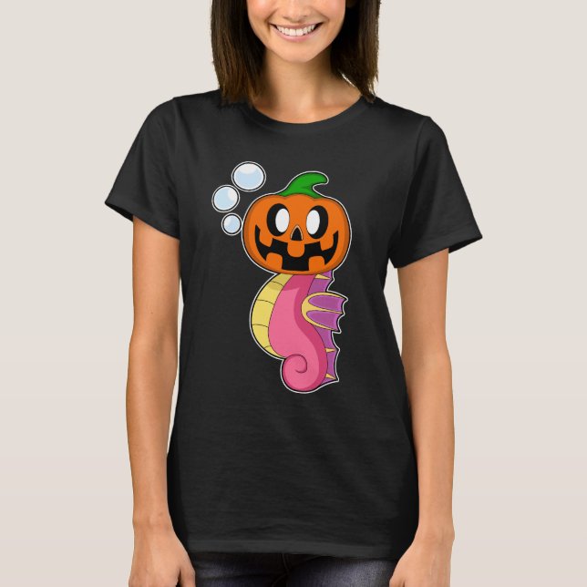 T-shirt Citrouille d'Halloween Seahorse (Devant)