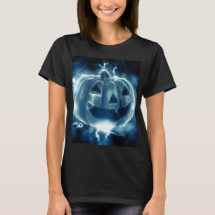 T-shirt citrouille d'Halloween sous la pluie
