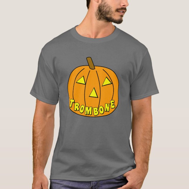 T-shirt Citrouille d'Halloween Trombone (Devant)
