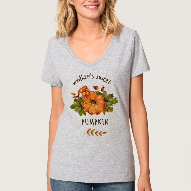 T-shirt citrouille doux pour mère (Devant)