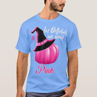 T-shirt Citrouille du cancer du sein sorcière En Octobre N