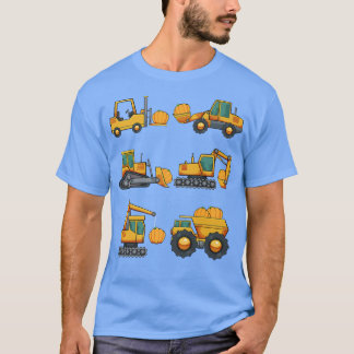 T-shirt Citrouille Ecavator Lazy Halloween Costume Heavy E