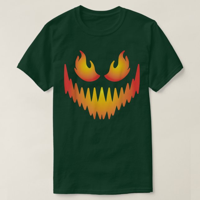 T-shirt Citrouille effrayant face Jack-o'-lantern Hallowee (Design devant)