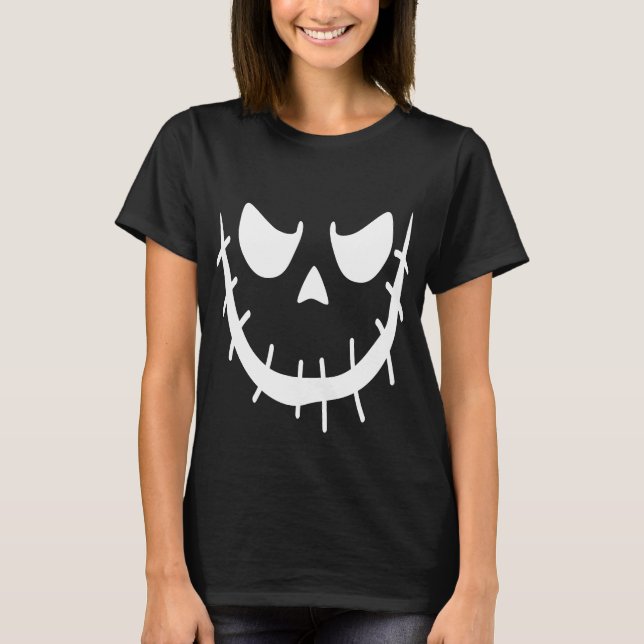 T-shirt Citrouille Éffrayant Fun Déplaisant Jack-o'-lanter (Devant)