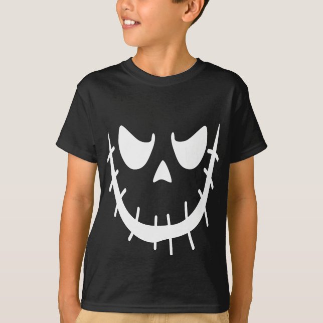 T-shirt Citrouille Éffrayant Fun Déplaisant Jack-o'-lanter (Devant)