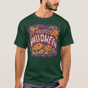 T-shirt Citrouille Éffrayant Halloween Jack-o'-lantern