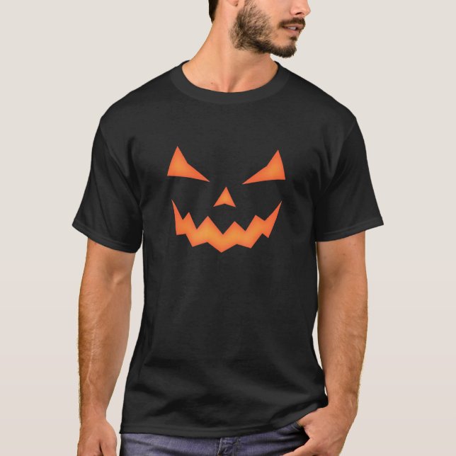T-shirt Citrouille éffrayant Halloween Jack-o'-lantern (Devant)