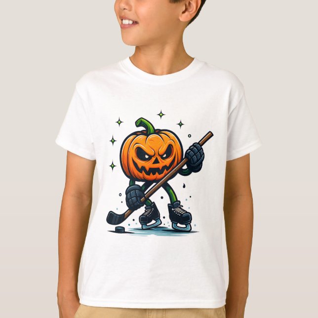 T-shirt Citrouille effrayante d'Halloween montrant des com (Devant)