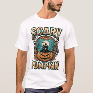 T-shirt Citrouille effrayante Halloween antique ensorcelé_