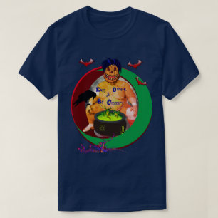 T-shirt Citrouille Effrayante Halloween Bleu Unisexe