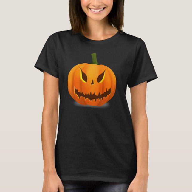T-shirt Citrouille effrayante Jack O'Lantern (Devant)