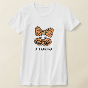 T-shirt Citrouille et crâne boo Halloween Nom personnalisé