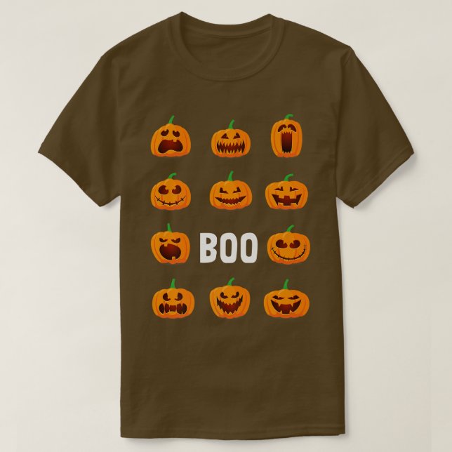T-shirt Citrouille Face Boo Lazy Costume Halloween Cute Ja (Design devant)