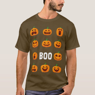 T-shirt Citrouille Face Boo Lazy Costume Halloween Cute Ja