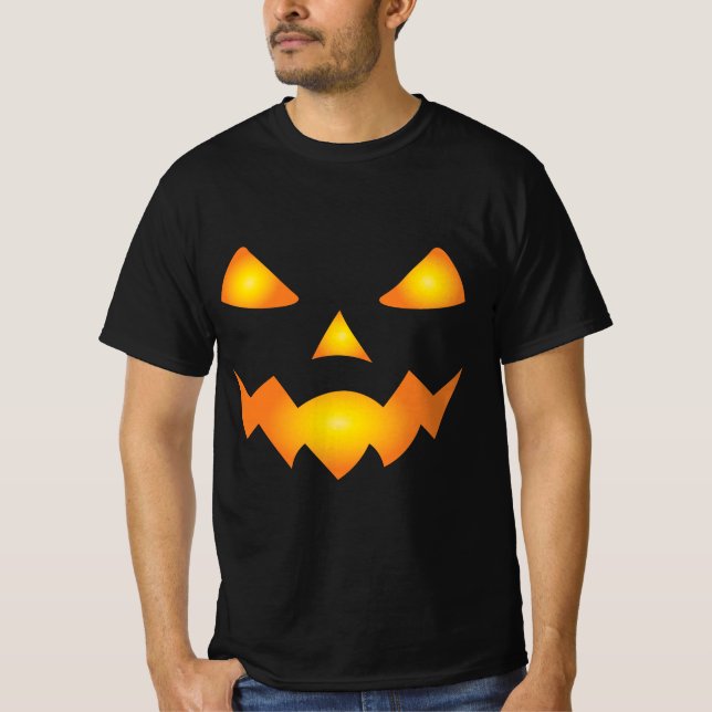 T-shirt Citrouille Face Jack-o'-lantern Halloween Éffrayan (Devant)