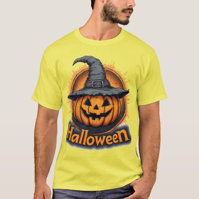 T-shirt Citrouille fantomatique Jack-O'-Lantern (Devant)