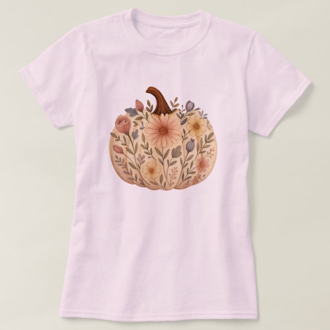 T-shirt Citrouille floral (Design devant)