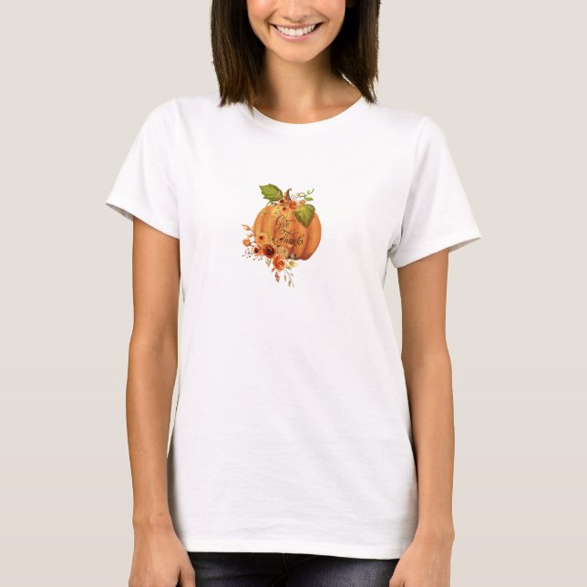 T-shirt Citrouille florale Remercier  (Devant)