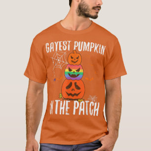 T-shirt Citrouille Gayest Dans Le Patch LGBT Pride Lesbian