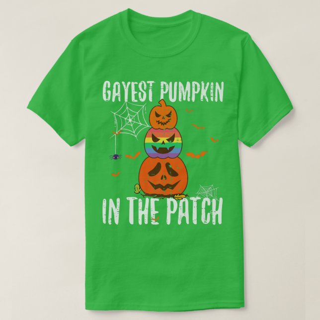 T-shirt Citrouille Gayest Dans Le Patch LGBT Pride Lesbian (Design devant)