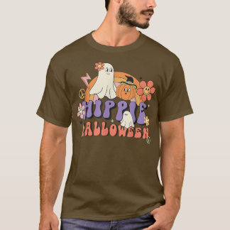 T-shirt Citrouille Ghost Boo 60s les années 70 Hippie Hall