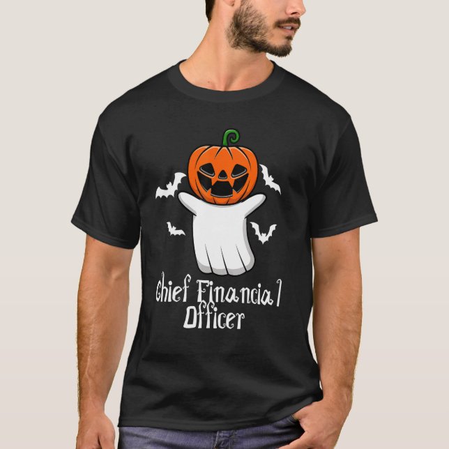 T-shirt Citrouille Ghost Directeur Financier Halloween Cf (Devant)