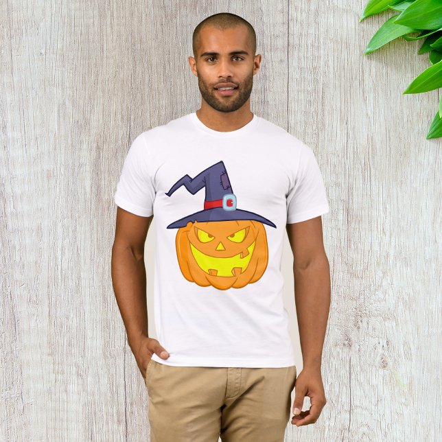 T-shirt Citrouille Halloween avec un Casquette sorcier Men (Créateur téléchargé)