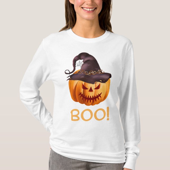 T-shirt Citrouille Halloween Boo (Devant)