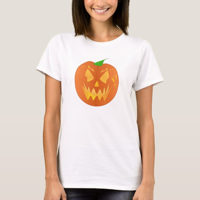 T-shirt Citrouille Halloween en vert citron (Devant)