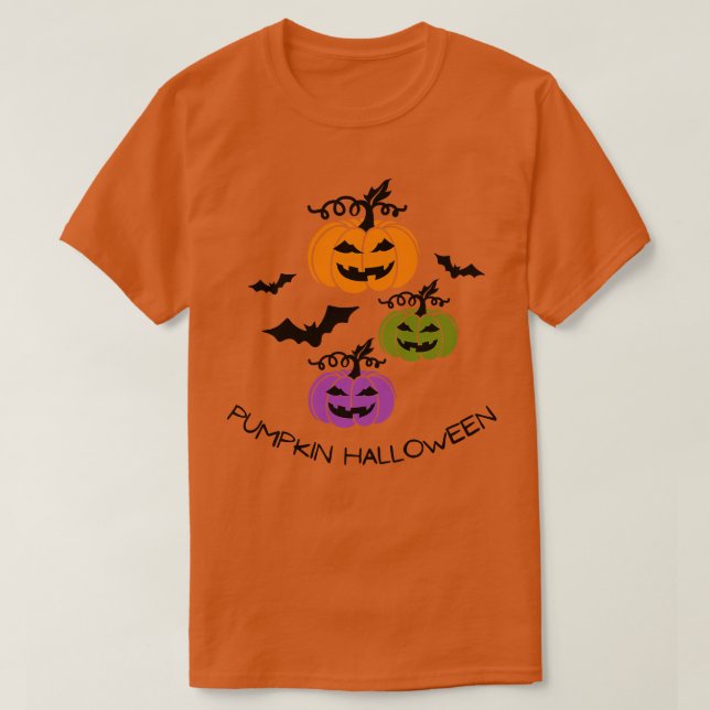 T-shirt Citrouille Halloween Happy Automne saison Automne  (Design devant)