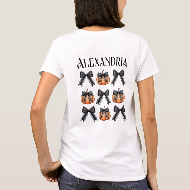 T-shirt Citrouille Halloween personnalisé Bow (Dos)